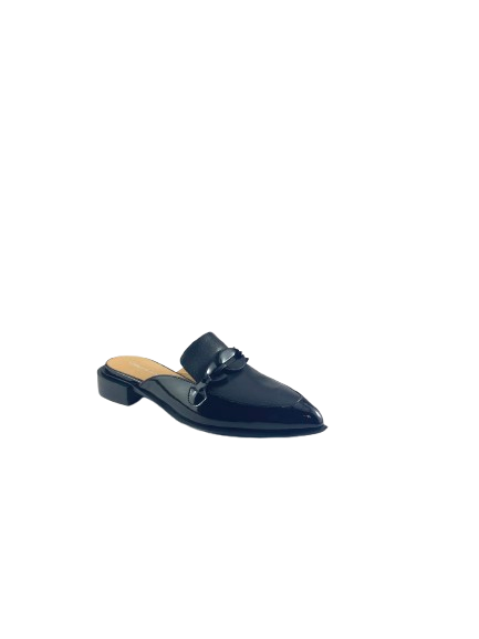 Django and Juliette Ebmu Black Patent Leather Mules