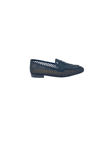 Django and Juliette Irasy Black Raffia Loafers