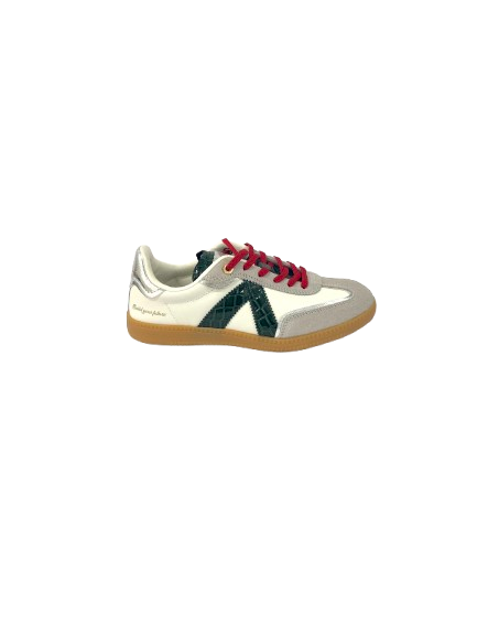 ASFVLT Elite Classic White/Green Croc and Red Sneaker