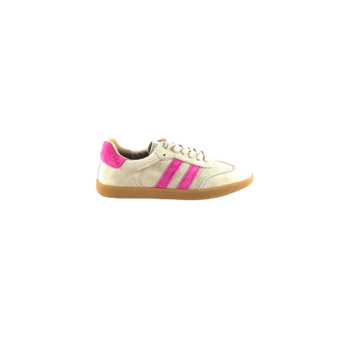 Just Bee Crystal Beige/Fuscia Leather Sneaker