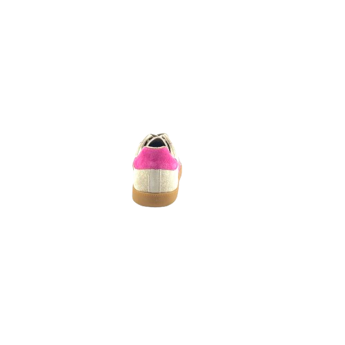 Just Bee Crystal Beige/Fuscia Leather Sneaker