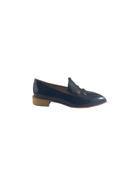 Django and Juliette Emblas Choc Patent Leather Loafer