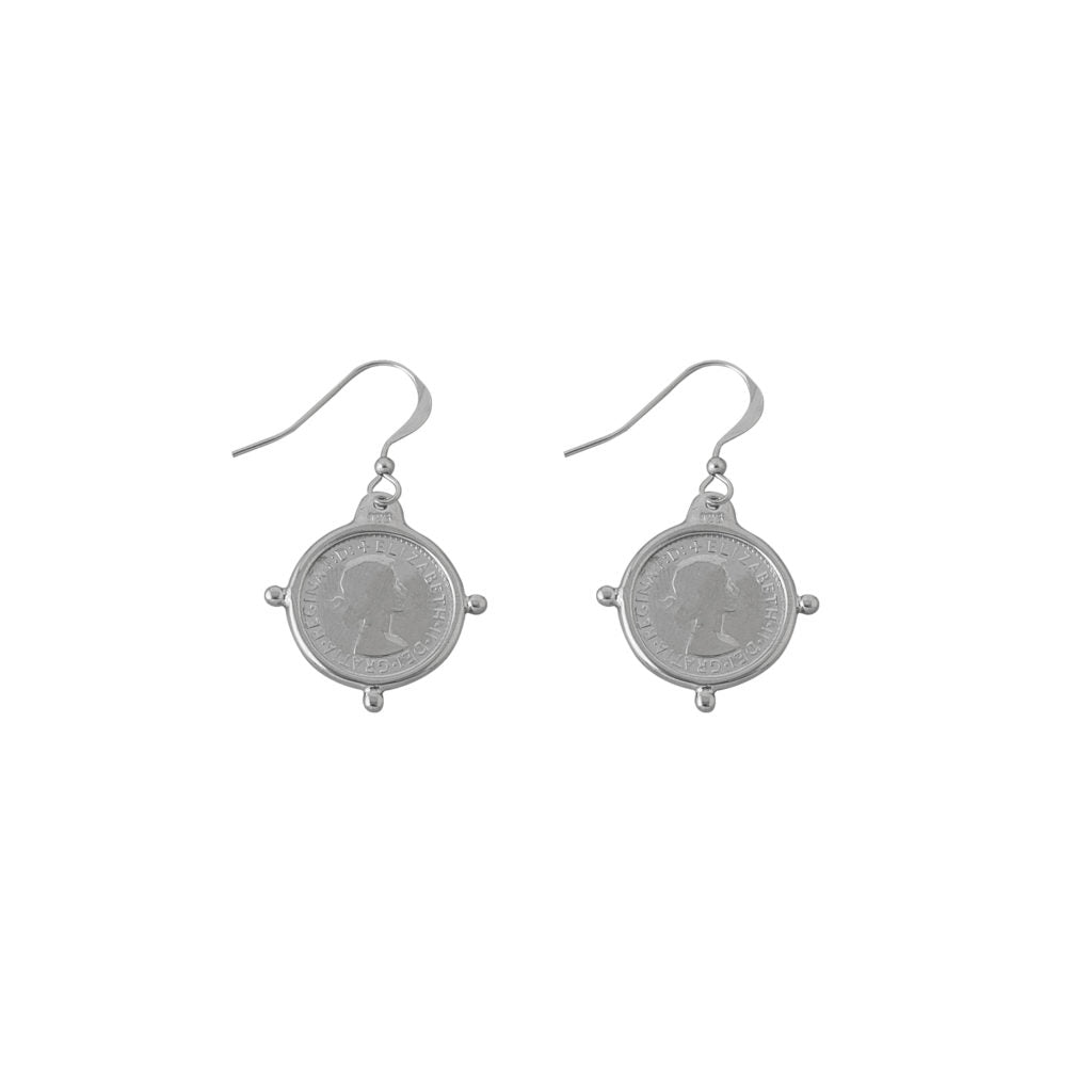 Silver deals coin earrings