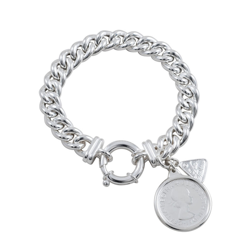 Von Treskow Small Shilling Mama Bolt Bracelet Silver