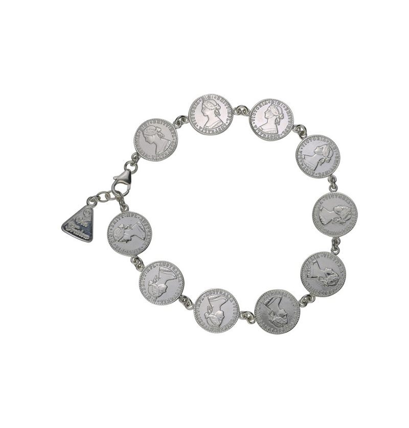 Von Treskow Mini Coin Eternity Bracelet Silver
