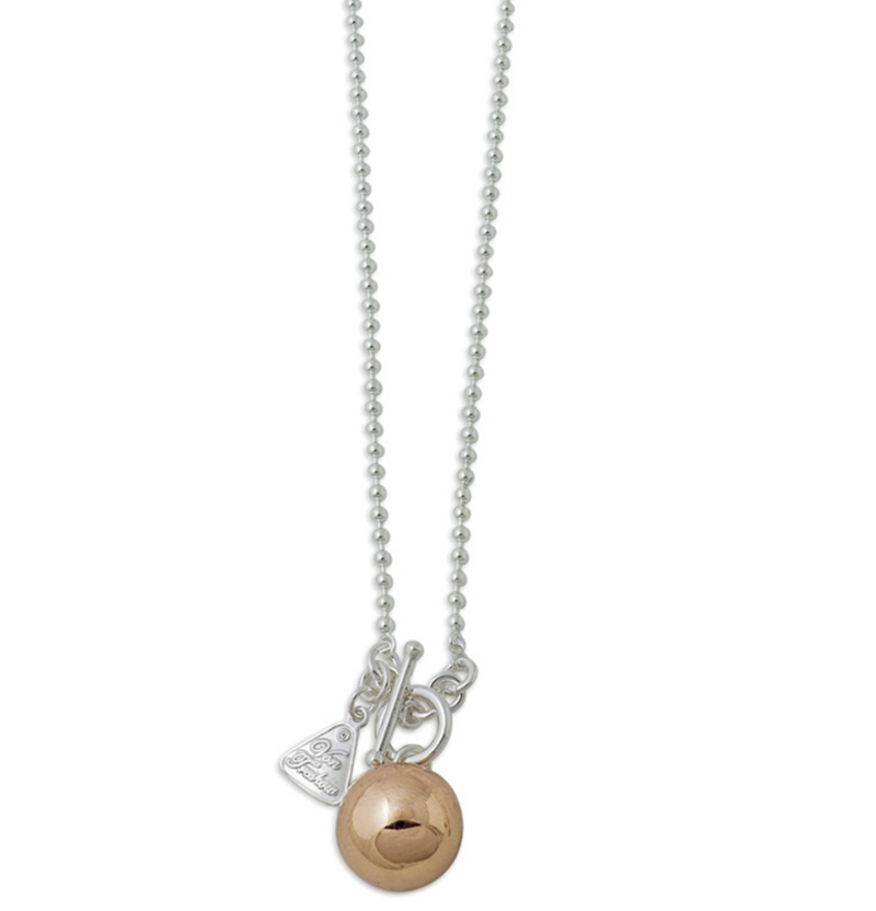 Von Treskow Chime Ball Necklace Two Toned